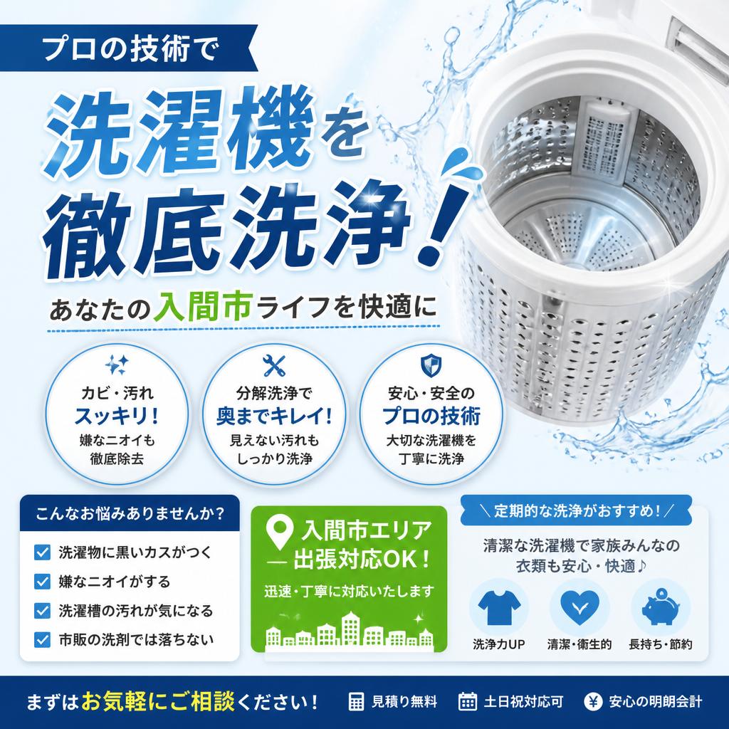 プロの技術で洗濯機を徹底洗浄！あなたの入間市ライフを快適に