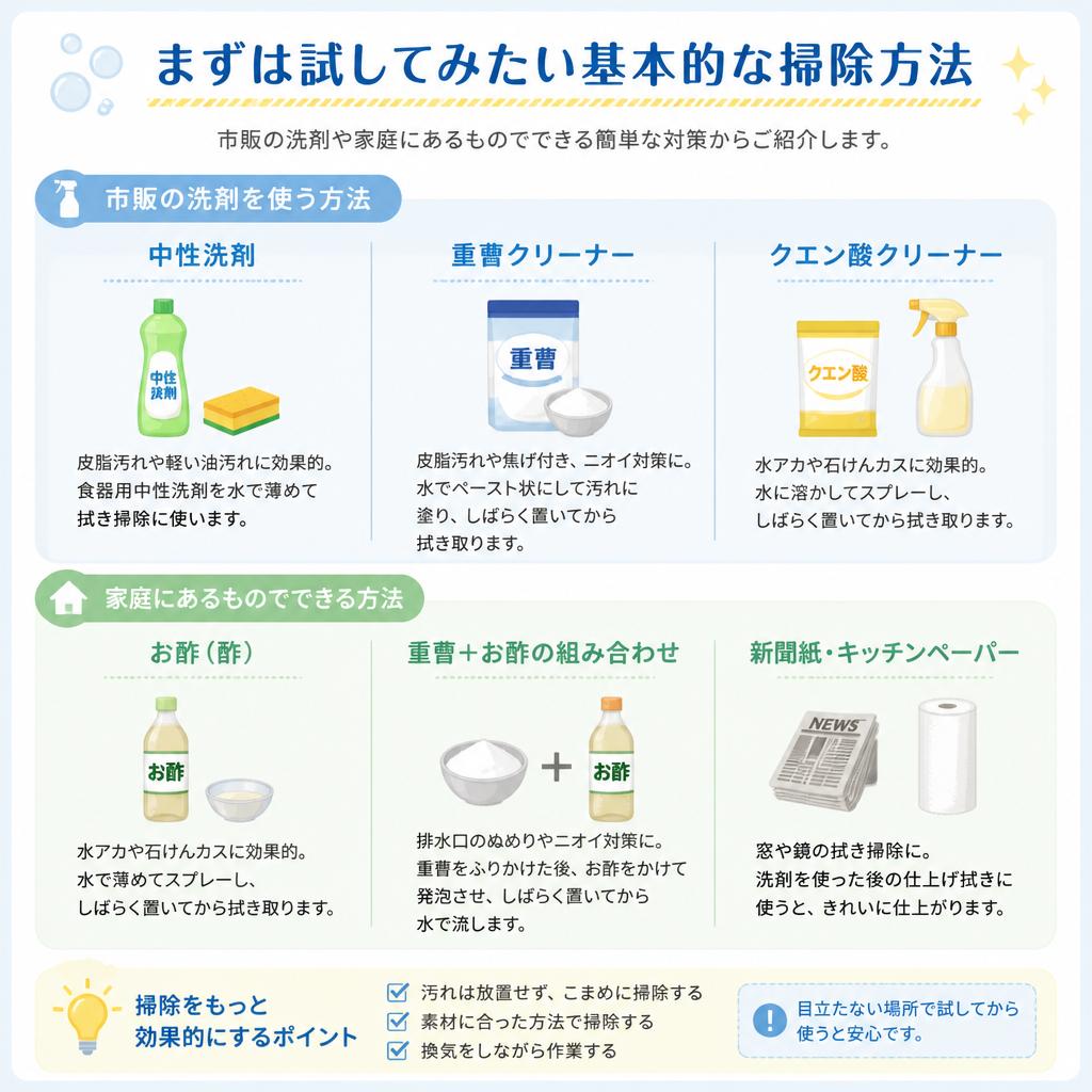 黒カビ退治の基本的な掃除方法