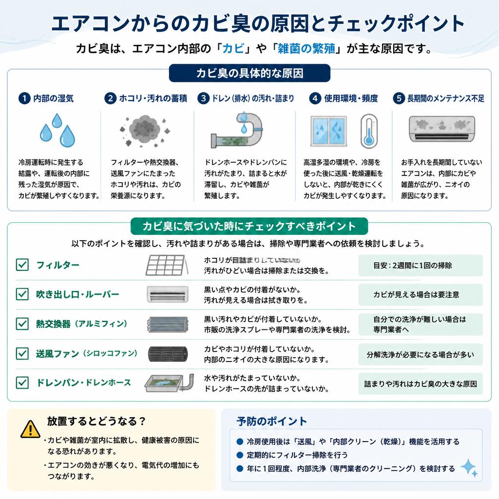 2. カビ臭の主な原因と見つけ方
