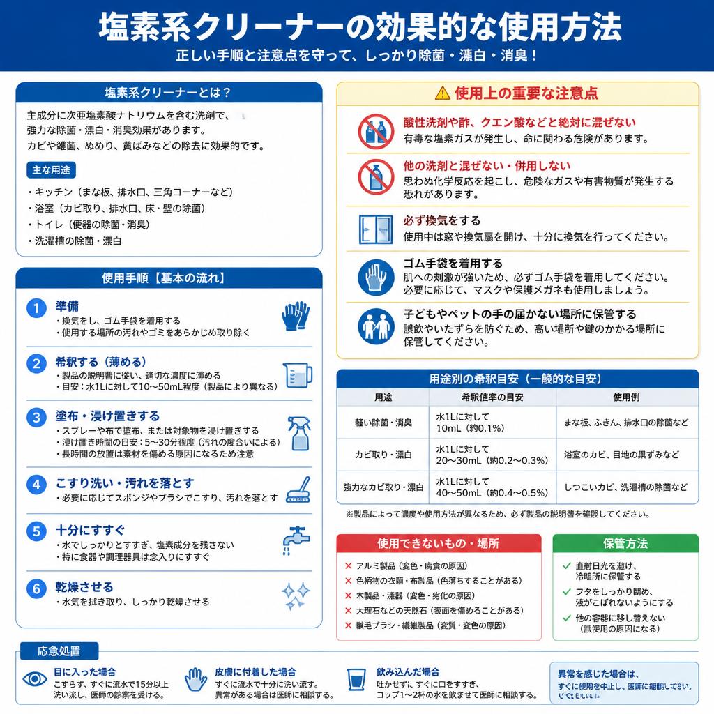 塩素系クリーナーの使い方