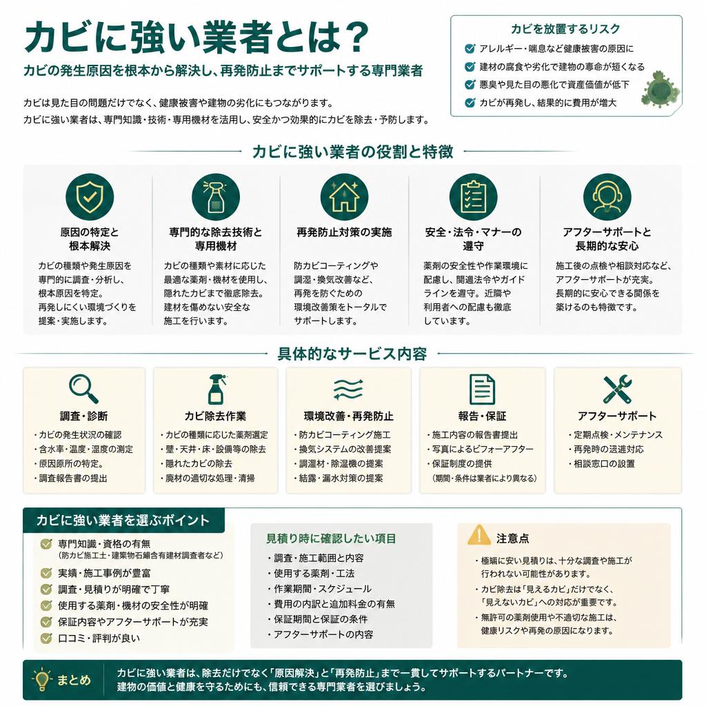入間市でカビ対応可能な業者の特徴