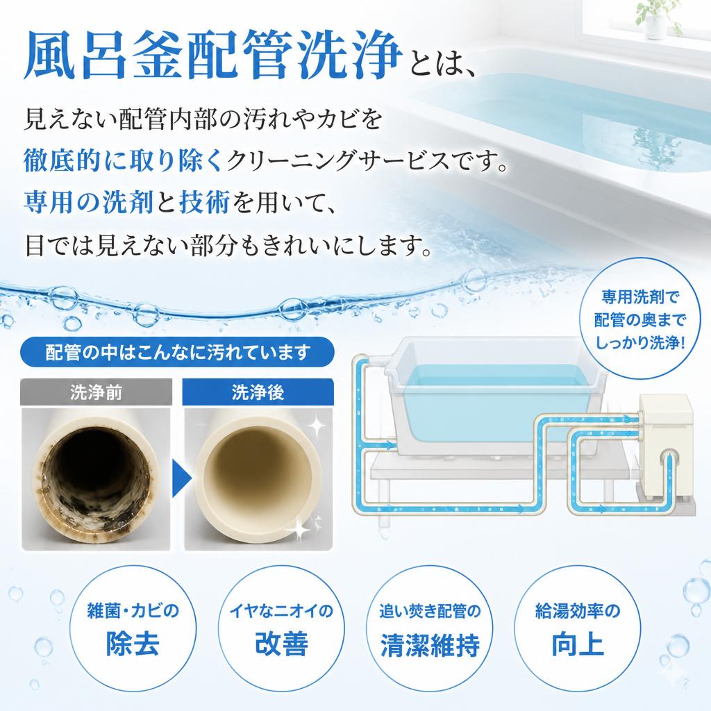 風呂釜配管洗浄とは？
