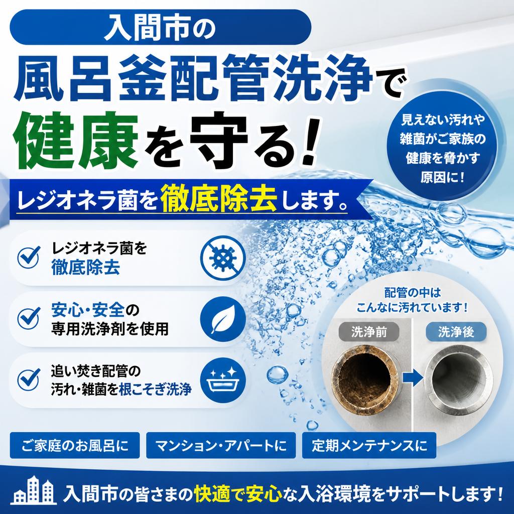 入間市の風呂釜配管洗浄で健康を守る！レジオネラ菌を徹底除去します。