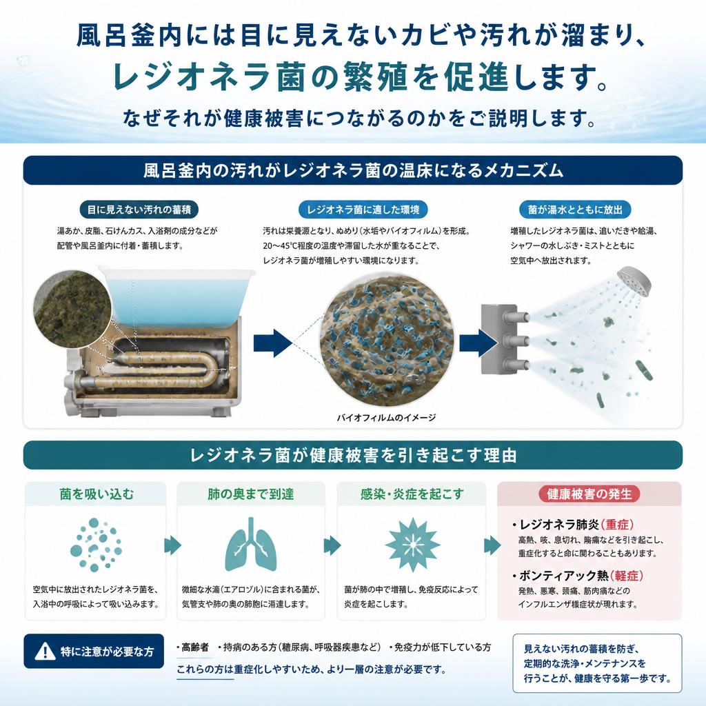 風呂釜の汚れ・カビの影響