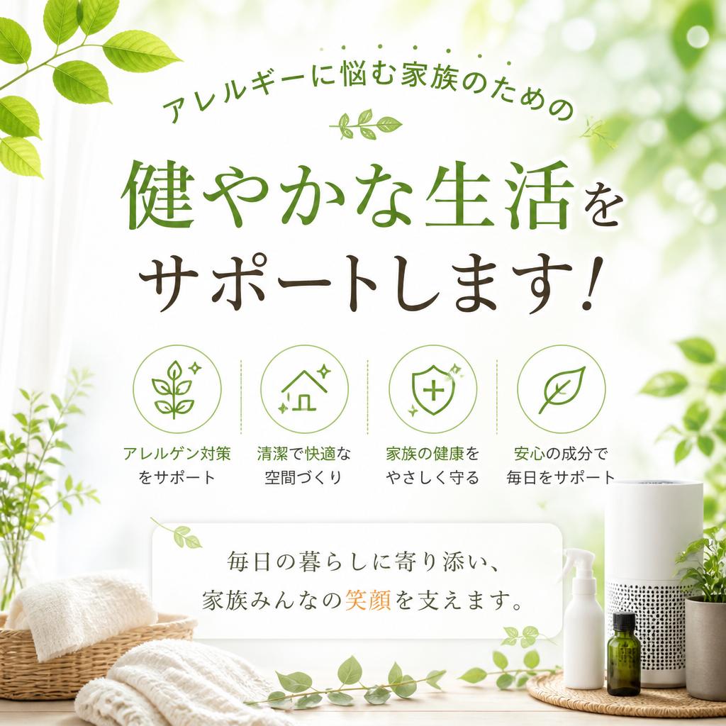 アレルギーに悩む家族のための、健やかな生活をサポートします！