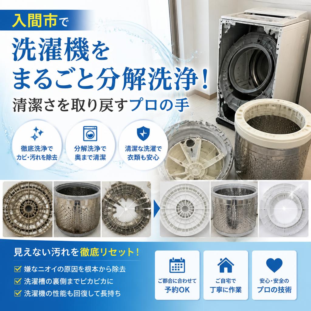 入間市で洗濯機をまるごと分解洗浄！清潔さを取り戻すプロの手
