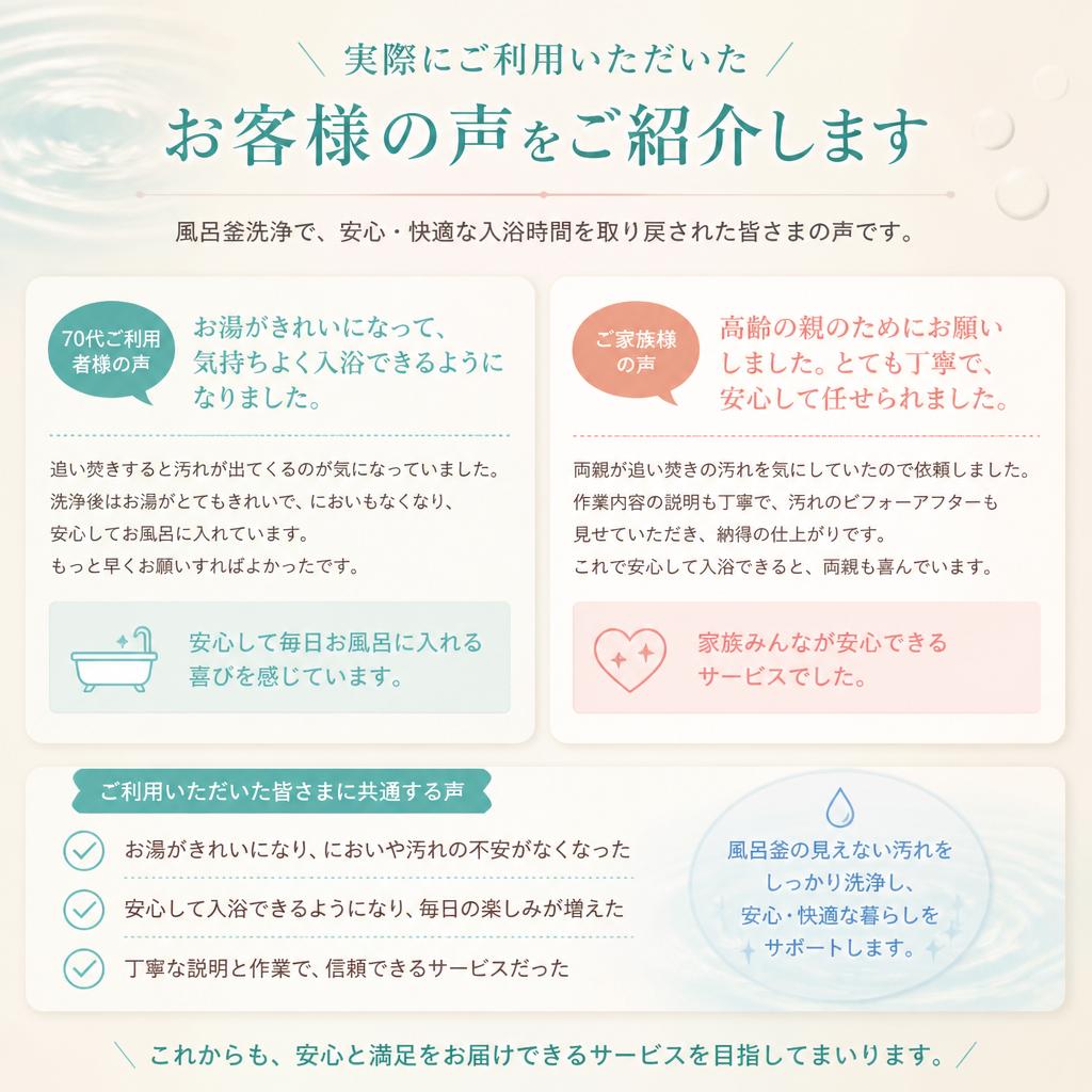 お客様の声:実際の体験談