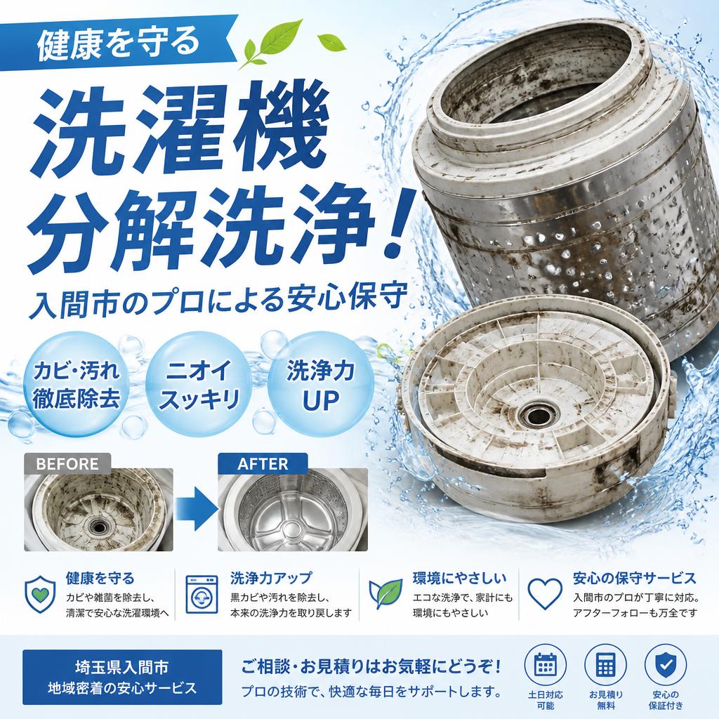 健康を守る洗濯機分解洗浄！入間市のプロによる安心保守