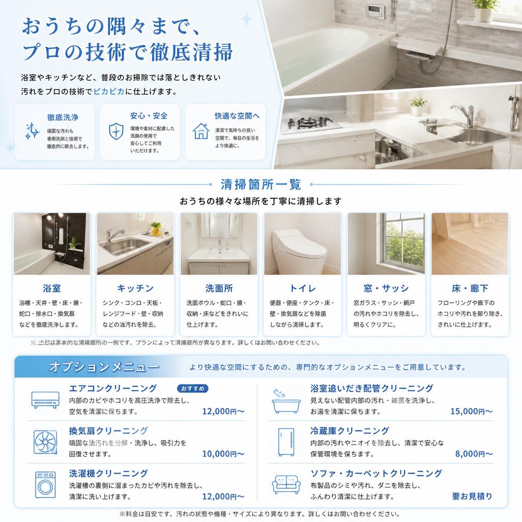 多彩な清掃メニュー