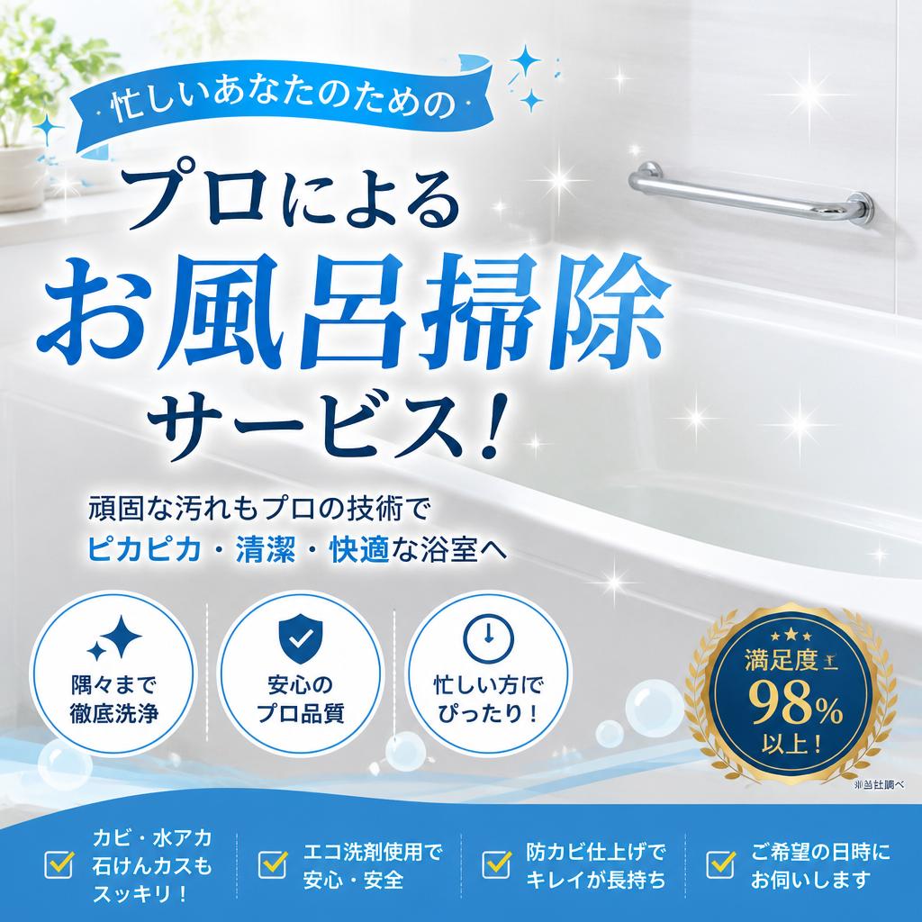 忙しいあなたのためのプロによるお風呂掃除サービス！